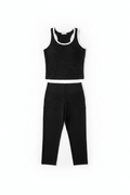 Black Capri Outfit Flat Lay