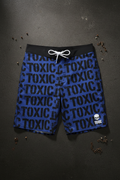 Blue Black Toxic Long Swim Shorts