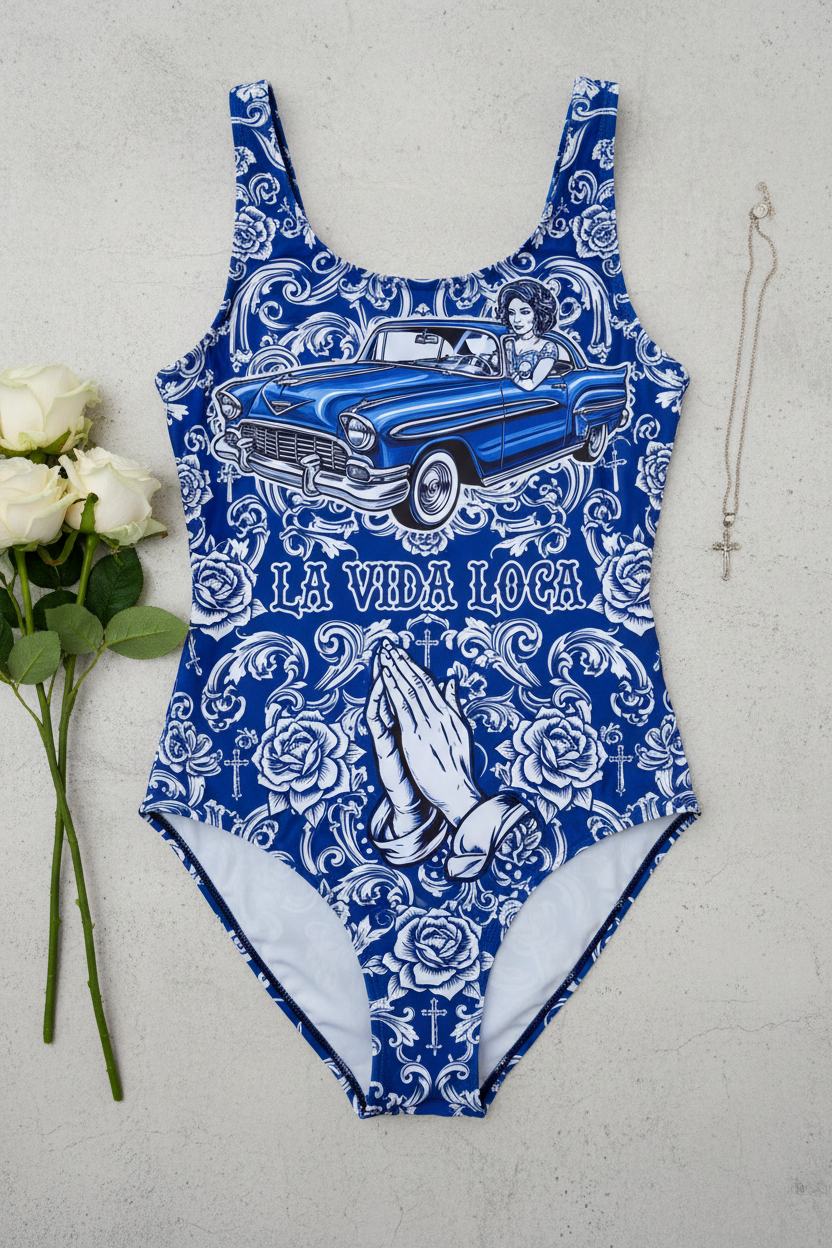 Chicana Lowrider One Piece Swimsuit