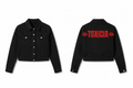 Front and Back of Toxicia Black Denim Jacket