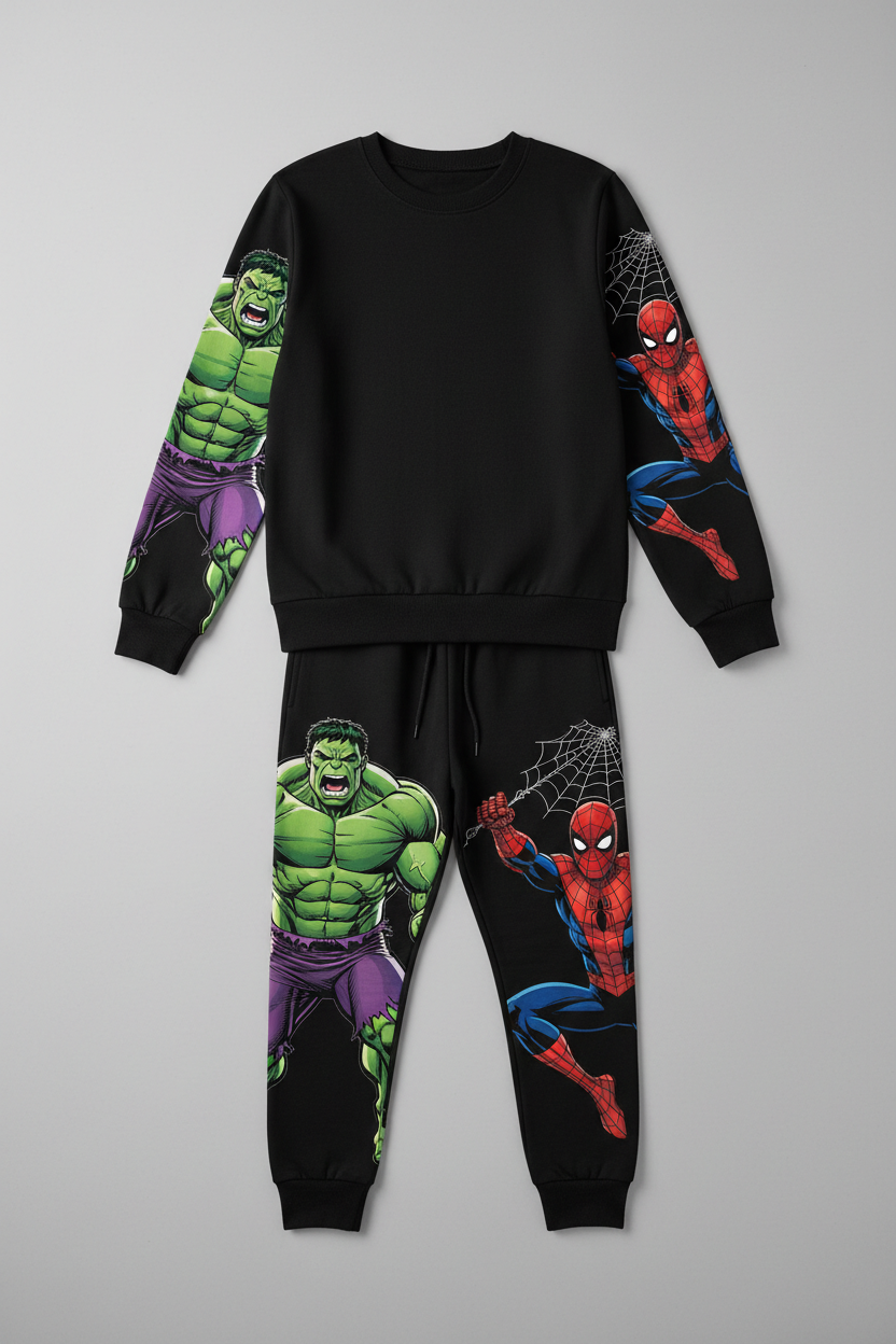 Hulk vs Spider-Man Boys Set - Black
