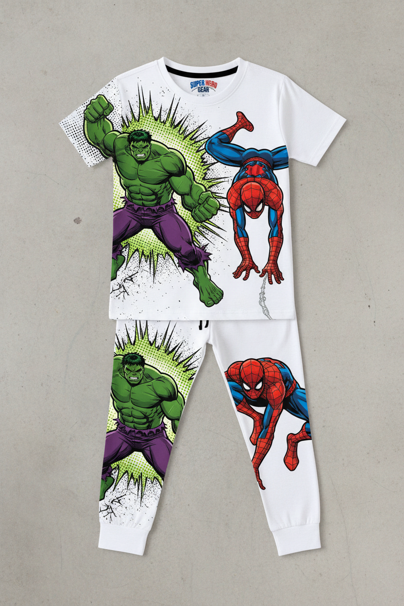 Hulk vs Spider-Man Boys Set - White