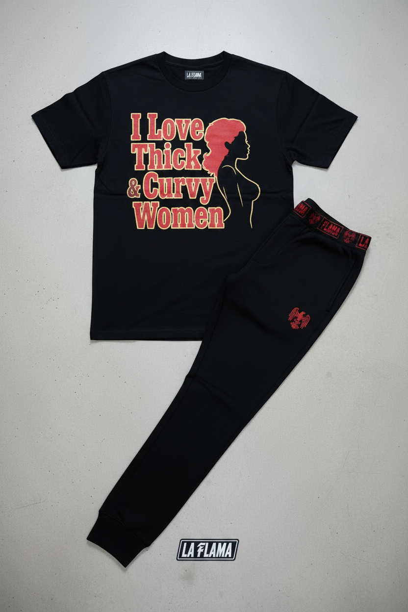 I Love Thick & Curvy Women Men's Two Piece Set