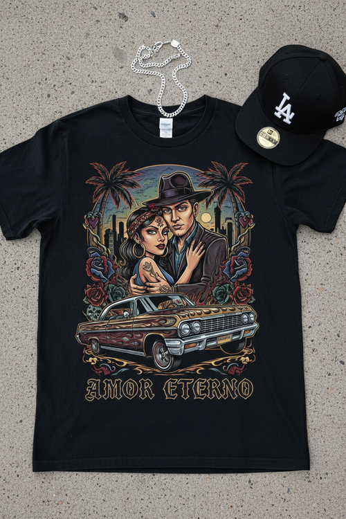 Lowrider Couple Graphic T-Shirt