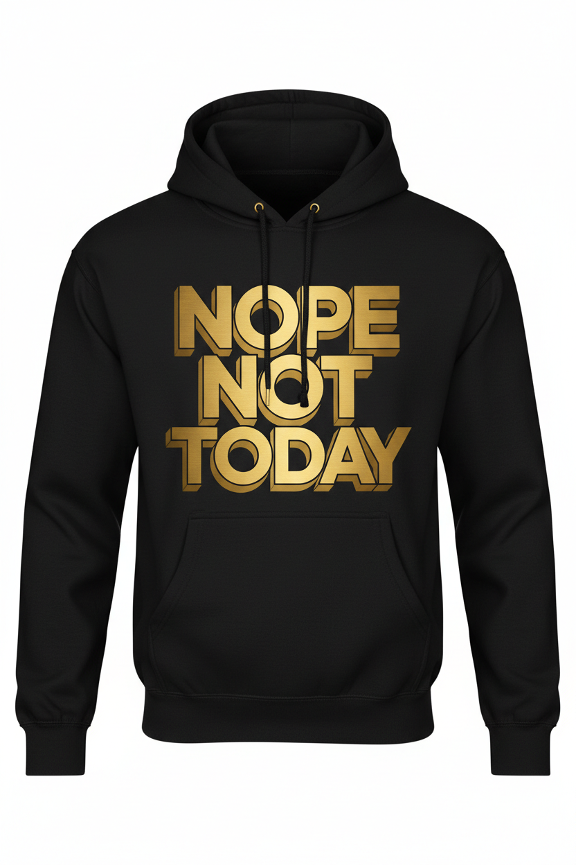 Nope Not Today Black Hoodie