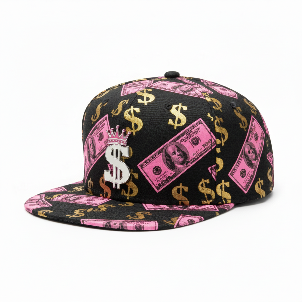 Pink Gold and Black Money Hat