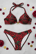 Red and Black Make That Money Bikini