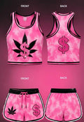 Two-Piece women's shorts and top money pot leaf