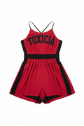 Toxicia Dress Romper - Red and Black